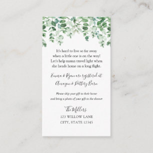 Eukalyptus Langstreckenbaby-Dusche Begleitkarte