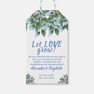 Eukalyptus Lasse Liebe wachsen Gastgeschenk Hochze Geschenkanhänger