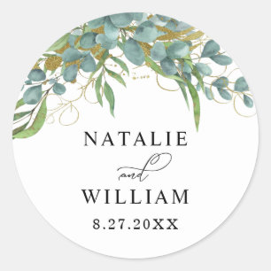 Eukalyptus Laurel Wedding Envelope Sticker