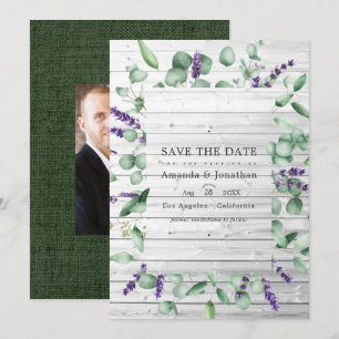 Eukalyptus-Lavendel-Rustikale-Landhochzeit-Scheune Save The Date