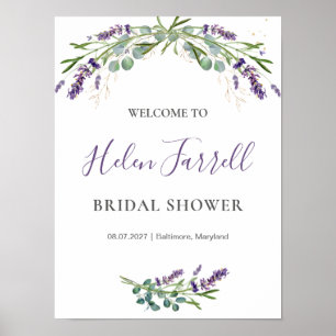 Eukalyptus Lavender Blume Brautparty Poster