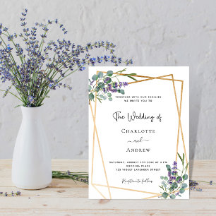 Eukalyptus lavender blumengeometrische Hochzeit Einladung