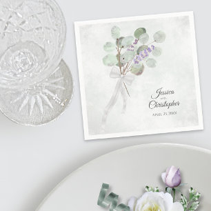 Eukalyptus & Lavender Bouquet Elegante Hochzeit Serviette