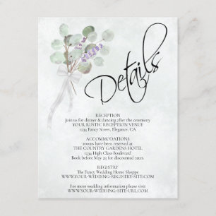 Eukalyptus & Lavender Bouquet Wedding Details Begleitkarte