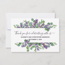 Eukalyptus Lavender Calligraphy Wedding Dankeskarte