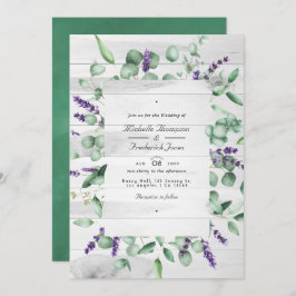 Eukalyptus Lavender Greenery QR Code UAWG Wedding Einladung