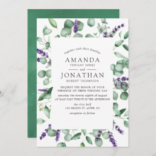Eukalyptus Lavender Greenery Wedding Einladung