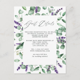 Eukalyptus Lavender Greenery Wedding Guest Details Begleitkarte