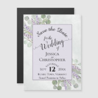 Eukalyptus & Lavender Rustikal Save the Date Lila