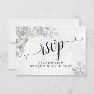 Eukalyptus & Lavender Rustikale Hochzeit RSVP Karte