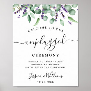 Eukalyptus Lavender Unplugged Wedding Zeremony Poster