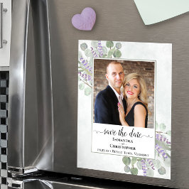 Eukalyptus Lavender Wedding Rett Date Foto Magnet