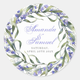 Eukalyptus & Lavender Wedding Runder Aufkleber