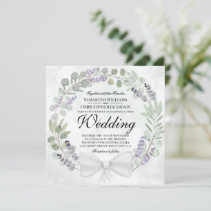 Eukalyptus & Lavender Wreath Wedding Einladung