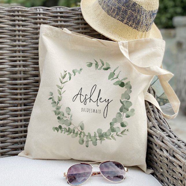 Eukalyptus Leaf Bridesmaids Tote Bag Tragetasche (Von Creator hochgeladen)