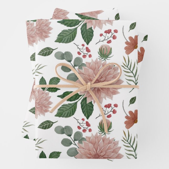 Eukalyptus Leaf Floral Geschenkpapier Set (Beispiel)