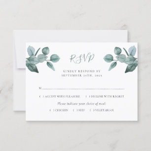Eukalyptus Leaf Foliage Moderne Hochzeit RSVP Karte
