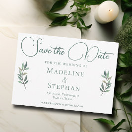 Eukalyptus Leaf Green Modern Save The Date