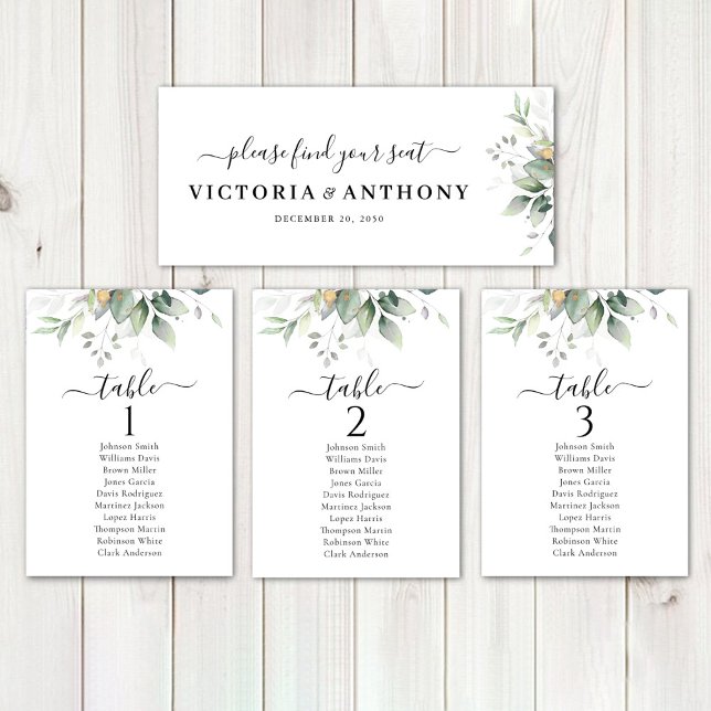 Eukalyptus Leaf Greenerity Wedding Head Table Sign (Von Creator hochgeladen)