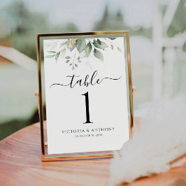 Eukalyptus Leaf Greenery Wedding Tischnummern