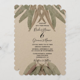 Eukalyptus-Leaf-Hochzeitseinladungen Einladung
