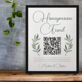 Eukalyptus Leaf Wedding Honeymoon Fund Poster
