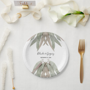 Eukalyptus Leaf Wedding Pappteller