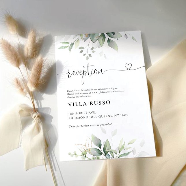 Eukalyptus Leaf Wedding Reception Enclosure Card Begleitkarte (Von Creator hochgeladen)