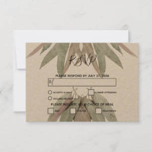 Eukalyptus Leaf Wedding RSVP Cards Karte