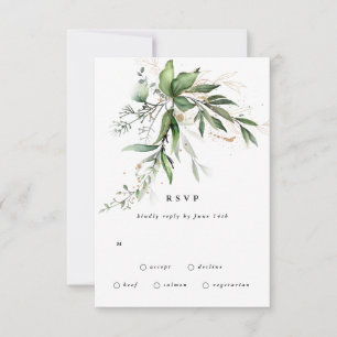 Eukalyptus Leafy Modern Greenery Moss RSVP Karte