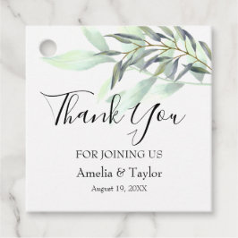 Eukalyptus Light Green Foliage Square Geschenkanhänger