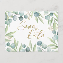 Eukalyptus Light Watercolor Sage Save the Date Inv Einladungspostkarte