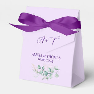 Eukalyptus Lila LilacBotanische Initialen Hochzeit Geschenkschachtel