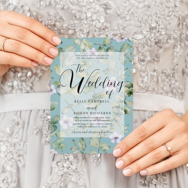 Eukalyptus Lila und Aquamarin Einladung (Von Creator hochgeladen)