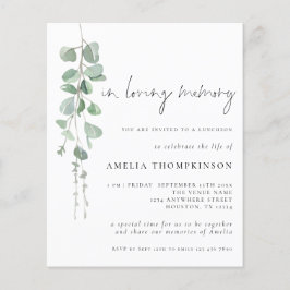 Eukalyptus Luncheon Einladung zum Gedächtnisgeld