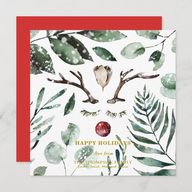 Eukalyptus Magnolia Feiertagskarte (Vorne/Hinten)