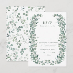 Eukalyptus Mahlzeiten Antwortkarte RSVP Karte