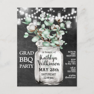 Eukalyptus Mason Jar Graduation Party Einladung Postkarte
