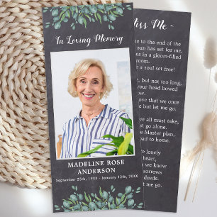 Eukalyptus Memorial Gray Slate Beerdigungskarte