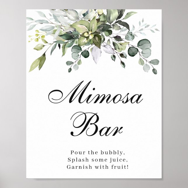 Eukalyptus-Mimosa-Bar-Poster-Schild Poster (Vorne)