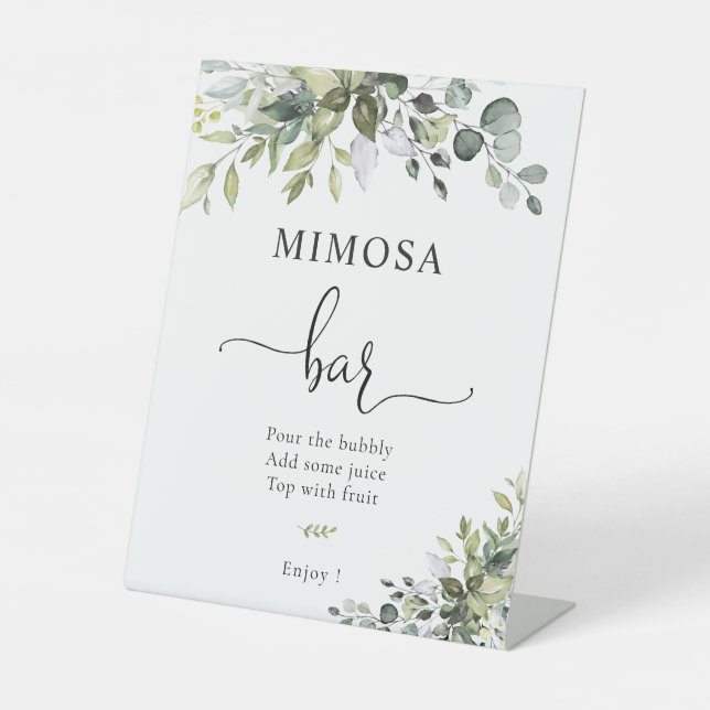 Eukalyptus-Mimosa-Bar-Schild Sockelschild (Vorderseite)