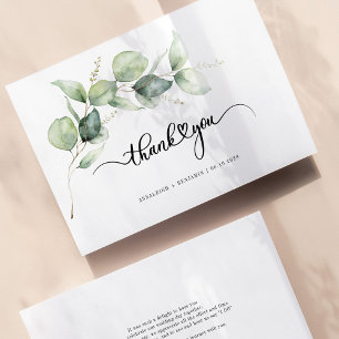 Eukalyptus Minimalistisch Script Wedding Vielen Da Mitteilungskarte