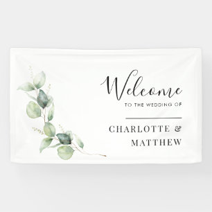 Eukalyptus Minimalistische Hochzeit in Aquarellfar Banner