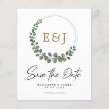 Eukalyptus-Minimalistische Hochzeit speichern das