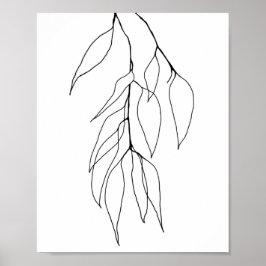 Eukalyptus Minimalistischer botanischer Linien Poster