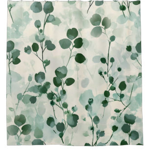 Eukalyptus Minze Watercolor Floral Duschvorhang