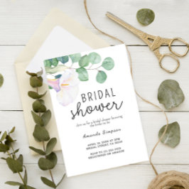 Eukalyptus mit Calla-Blume-Brautparty Einladung