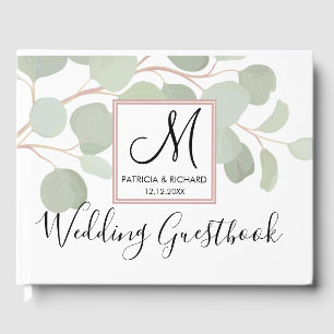 Eukalyptus Mit Monogramm Hochzeit Gästebuch