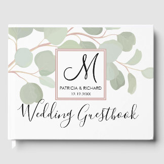 Eukalyptus Mit Monogramm Hochzeit Gästebuch