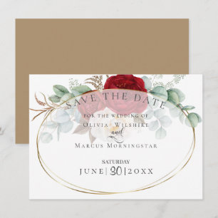 Eukalyptus mit roten und weißen Zwiebeln Einladung